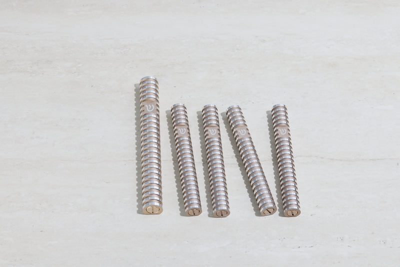 סט בתי מזוזה עיגול מחורץ בסגנון Grooved