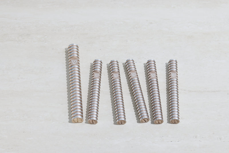 סט בתי מזוזה עיגול מחורץ בסגנון Grooved
