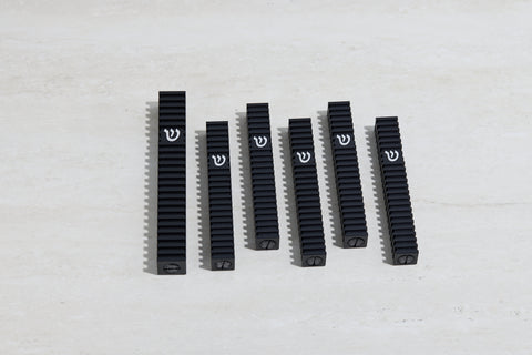 סט בתי מזוזה ריבוע מחורץ בסגנון Grooved (ללא נקודות)