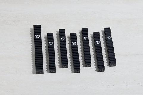 סט בתי מזוזה ריבוע מחורץ בסגנון Grooved (ללא נקודות)