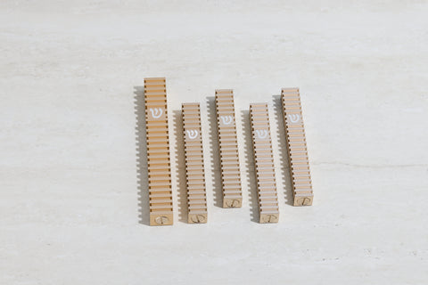 סט בתי מזוזה ריבוע מחורץ בסגנון Grooved (ללא נקודות)