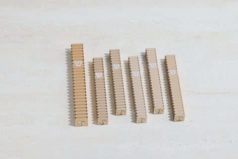 סט בתי מזוזה ריבוע מחורץ בסגנון Grooved (ללא נקודות)