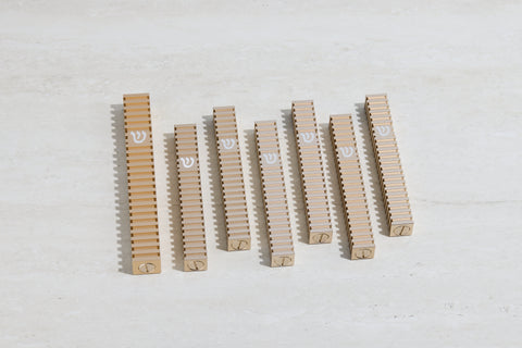 סט בתי מזוזה ריבוע מחורץ בסגנון Grooved (ללא נקודות)