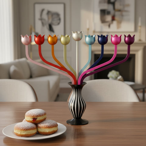 חנוכיית פרחים Roses