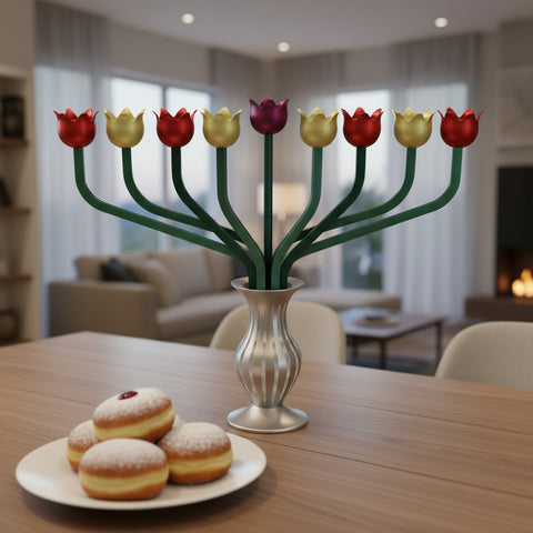 חנוכיית פרחים Roses