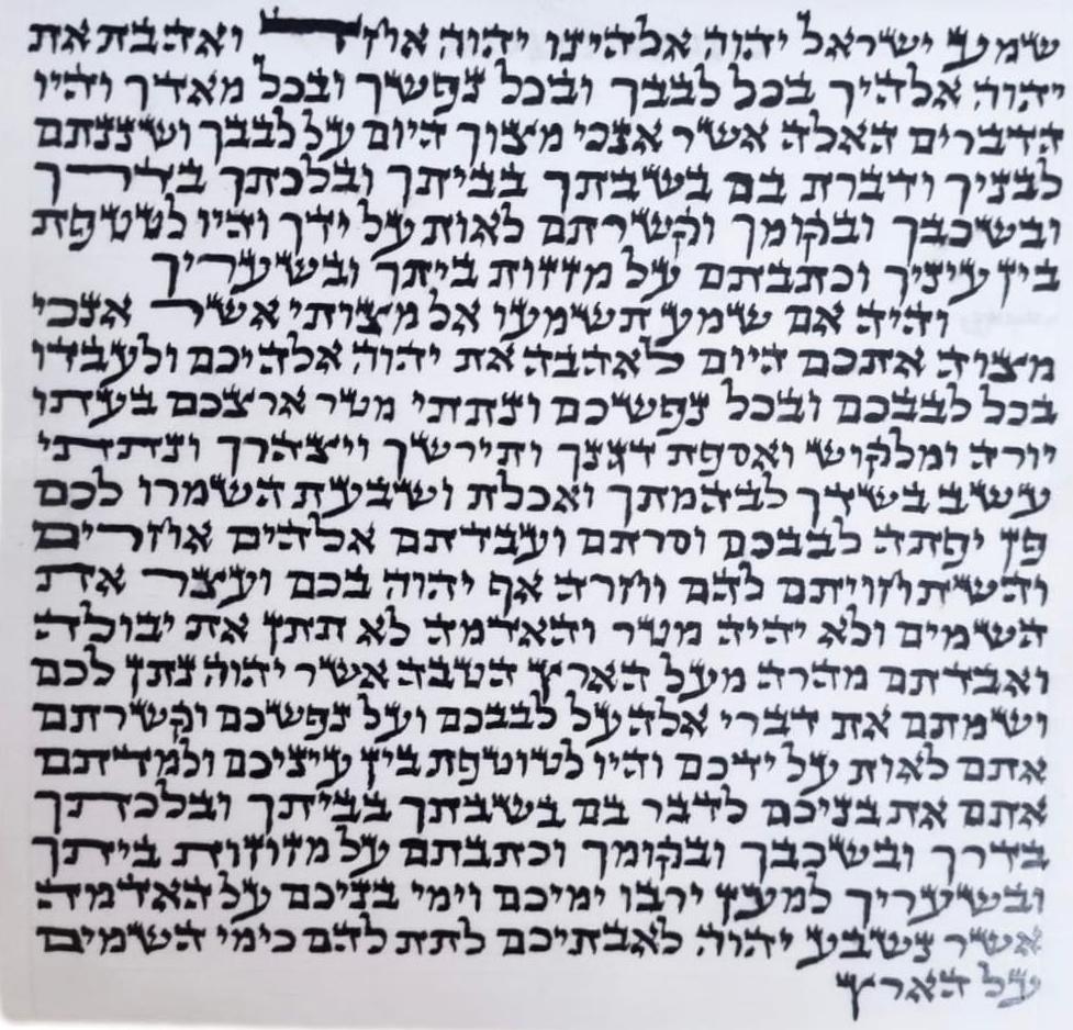 קלף מזוזה אשכנזי כשר 12 ס״מ