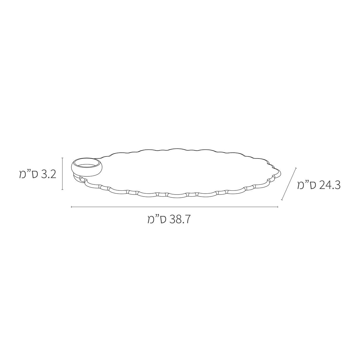מידות מגש חלה ומלח לשבת וחג