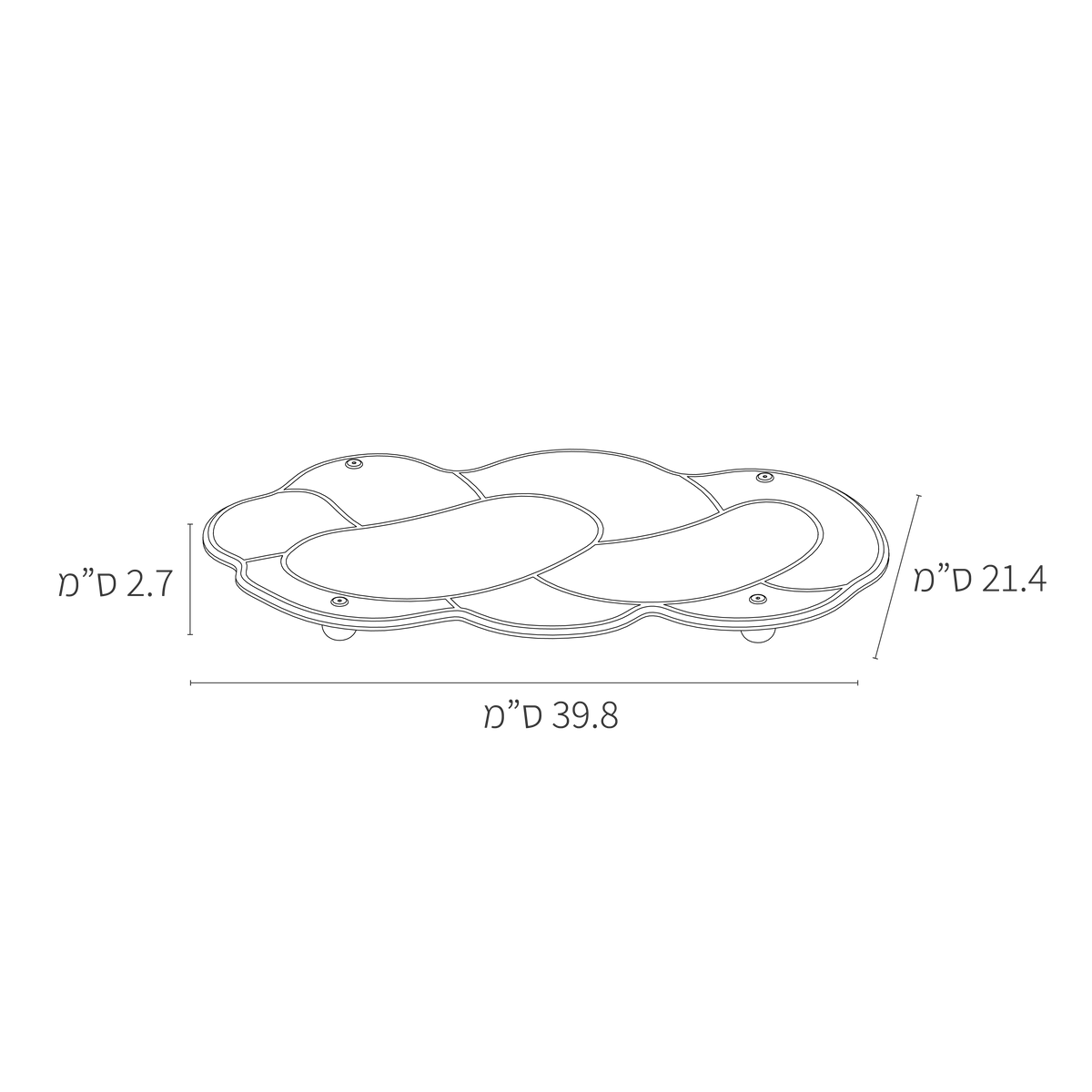 מידות מגש חלה בצורת חלה לשבת וחג