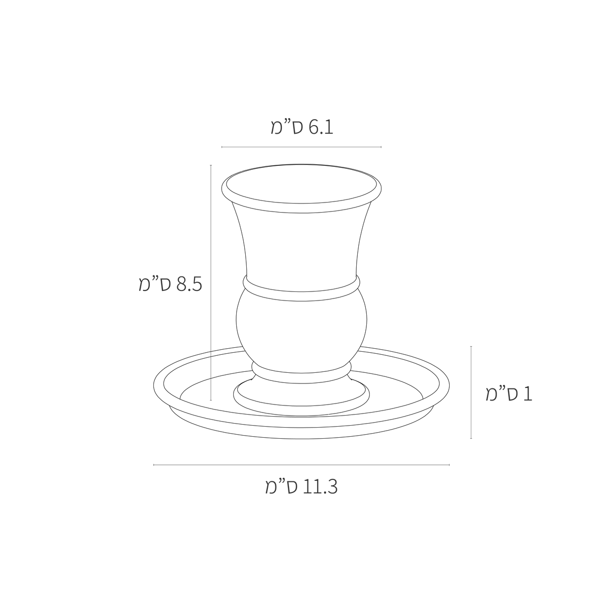 מידות גביע קידוש לשבת וחג Tumbler
