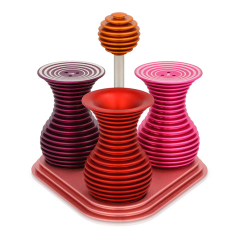 סט מלח פלפל וקיסמים בסגנון Grooved